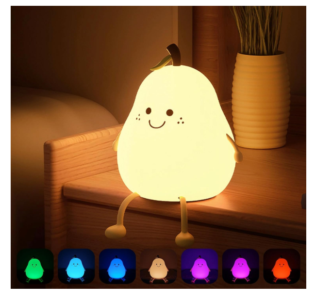 MUID Pear Night Light for Kids Silicone Cute Lamp